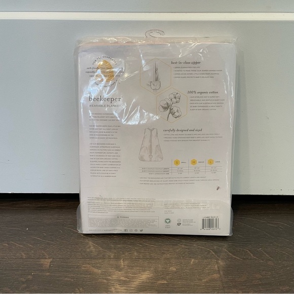 Burt's Bees Baby Beekeeper Infant Wearable Blanket, Organic Cotton  12-18 mo NEW - Picture 3 of 3